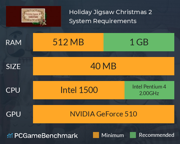 Holiday Jigsaw Christmas 2 System Requirements PC Graph - Can I Run Holiday Jigsaw Christmas 2