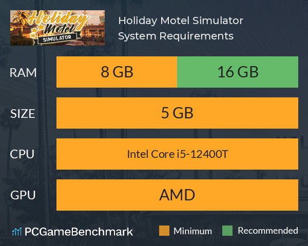 Holiday Motel Simulator System Requirements PC Graph - Can I Run Holiday Motel Simulator