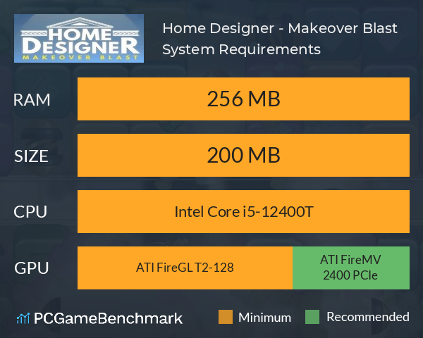 Home Designer - Makeover Blast System Requirements PC Graph - Can I Run Home Designer - Makeover Blast