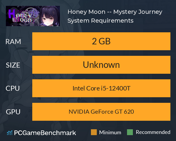 Honey Moon -- Mystery Journey System Requirements PC Graph - Can I Run Honey Moon -- Mystery Journey