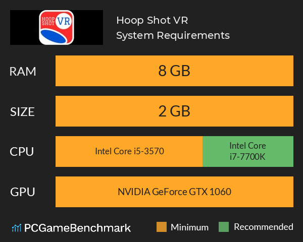 Hoop Shot VR System Requirements PC Graph - Can I Run Hoop Shot VR