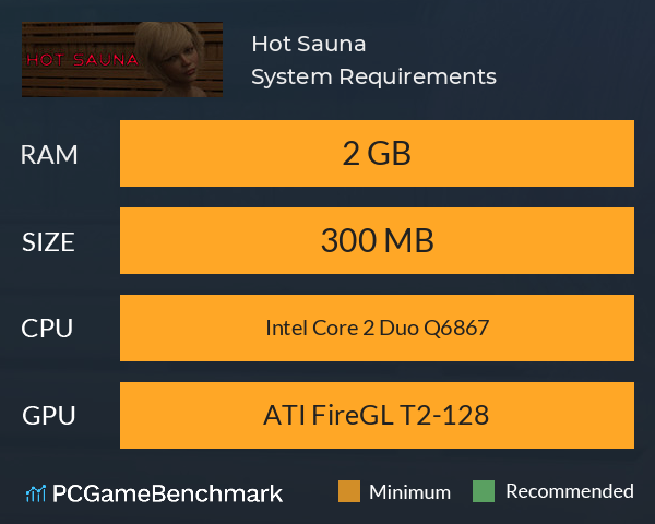 Hot Sauna System Requirements PC Graph - Can I Run Hot Sauna