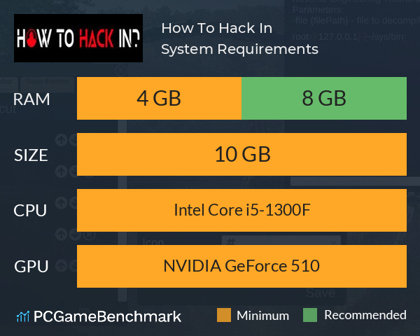 How To Hack In? System Requirements PC Graph - Can I Run How To Hack In?