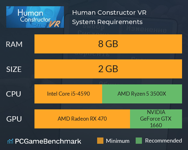 Human Constructor VR System Requirements PC Graph - Can I Run Human Constructor VR