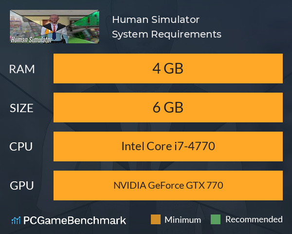 Human Simulator System Requirements PC Graph - Can I Run Human Simulator