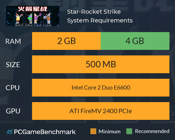 火箭星战 Star-Rocket Strike System Requirements PC Graph - Can I Run 火箭星战 Star-Rocket Strike