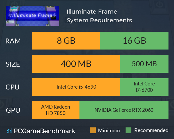 Illuminate Frame System Requirements PC Graph - Can I Run Illuminate Frame