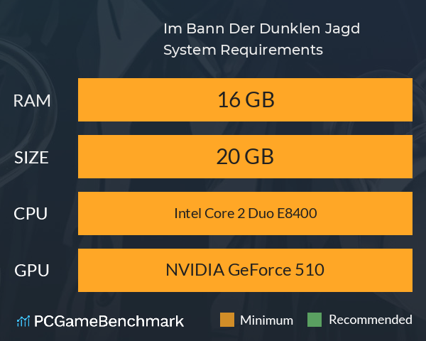 Im Bann Der Dunklen Jagd System Requirements PC Graph - Can I Run Im Bann Der Dunklen Jagd