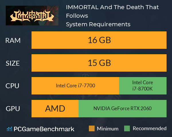 IMMORTAL: And The Death That Follows System Requirements PC Graph - Can I Run IMMORTAL: And The Death That Follows