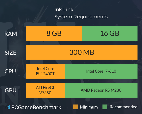 Ink Link System Requirements PC Graph - Can I Run Ink Link