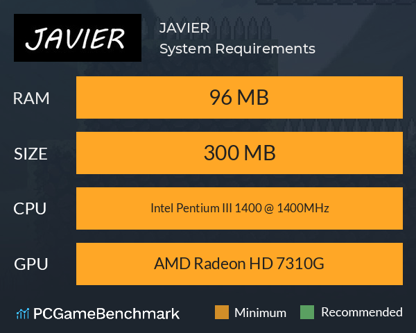 JAVIER System Requirements PC Graph - Can I Run JAVIER