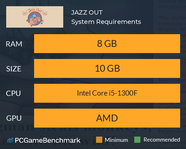 JAZZ OUT System Requirements PC Graph - Can I Run JAZZ OUT