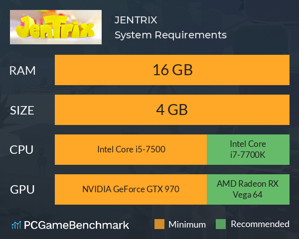 JENTRIX System Requirements PC Graph - Can I Run JENTRIX