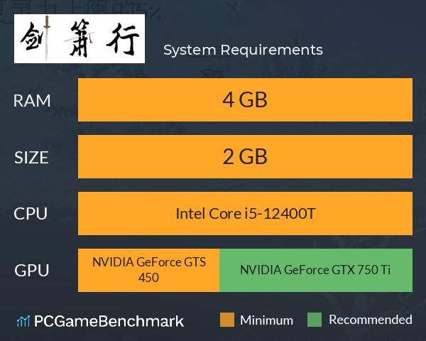 剑箫行 System Requirements PC Graph - Can I Run 剑箫行