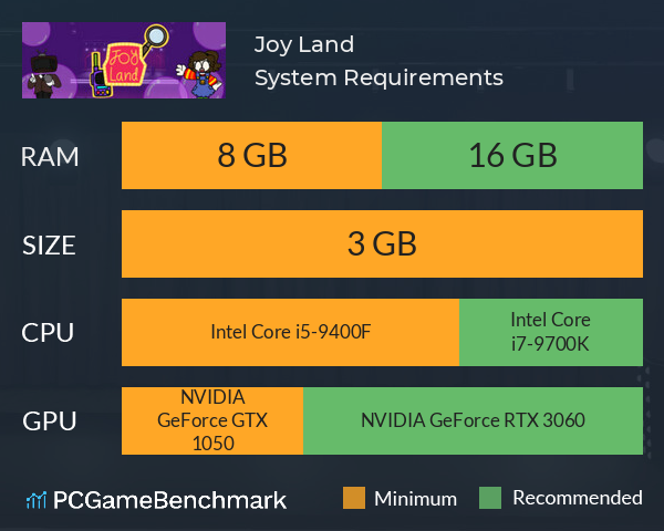 Joy Land System Requirements PC Graph - Can I Run Joy Land