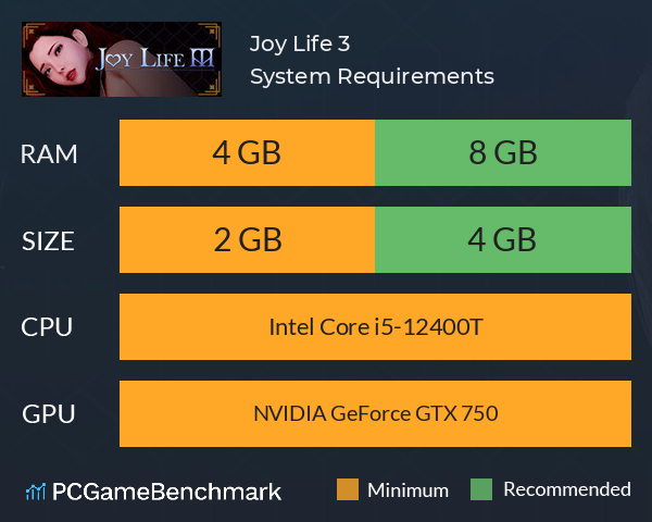 Joy Life 3 System Requirements PC Graph - Can I Run Joy Life 3