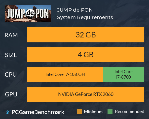 JUMP de PON System Requirements PC Graph - Can I Run JUMP de PON