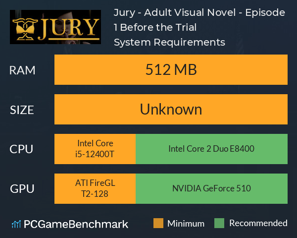 Jury - Adult Visual Novel - Episode 1: Before the Trial System Requirements PC Graph - Can I Run Jury - Adult Visual Novel - Episode 1: Before the Trial