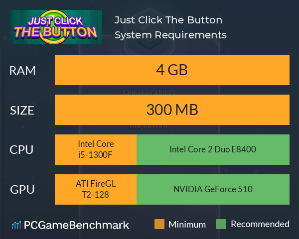 Just Click The Button System Requirements PC Graph - Can I Run Just Click The Button