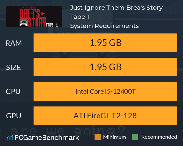 Just Ignore Them: Brea's Story Tape 1 System Requirements PC Graph - Can I Run Just Ignore Them: Brea's Story Tape 1