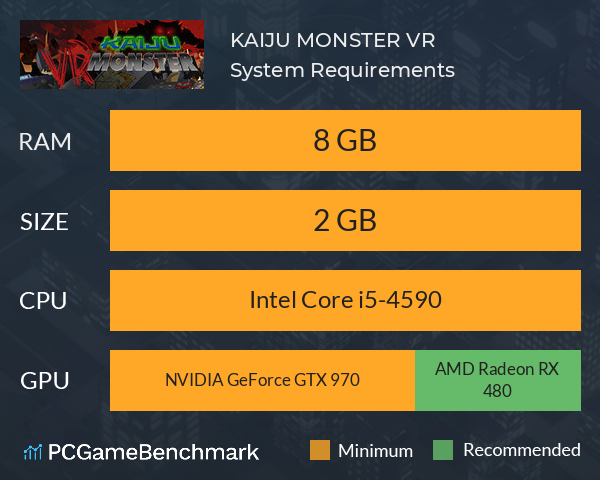 KAIJU MONSTER VR System Requirements PC Graph - Can I Run KAIJU MONSTER VR