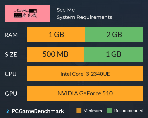 看见我~See Me System Requirements PC Graph - Can I Run 看见我~See Me