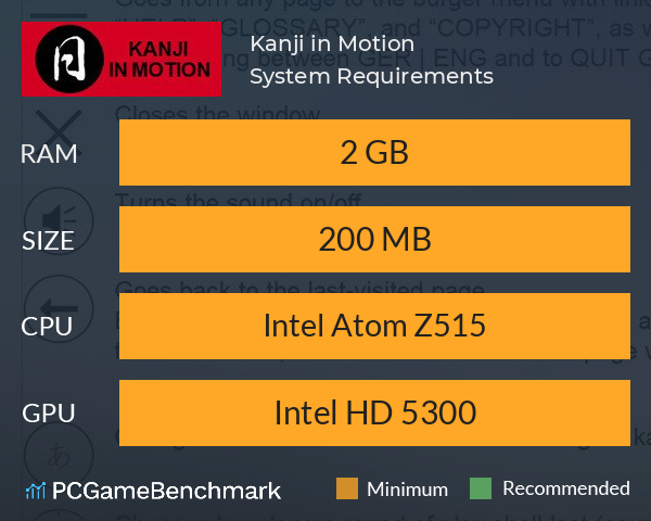 Kanji in Motion System Requirements PC Graph - Can I Run Kanji in Motion