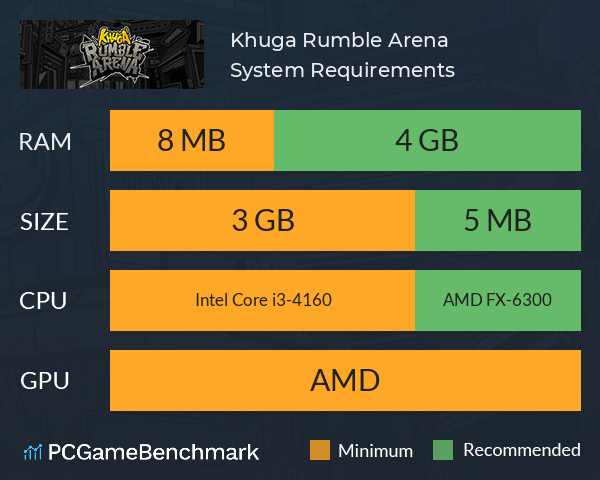 Khuga Rumble Arena System Requirements PC Graph - Can I Run Khuga Rumble Arena