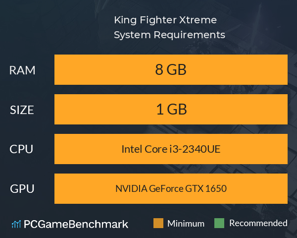 King Fighter Xtreme System Requirements PC Graph - Can I Run King Fighter Xtreme