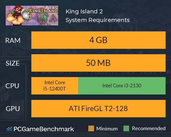 King Island 2 System Requirements PC Graph - Can I Run King Island 2