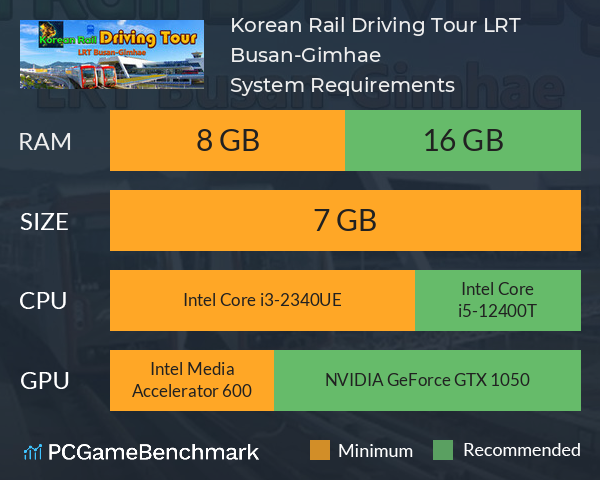 Korean Rail Driving Tour LRT Busan-Gimhae System Requirements PC Graph - Can I Run Korean Rail Driving Tour LRT Busan-Gimhae