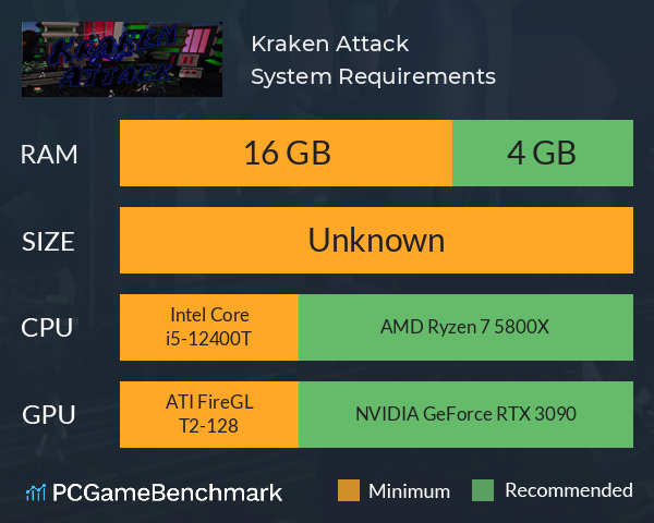 Kraken Attack! System Requirements PC Graph - Can I Run Kraken Attack!