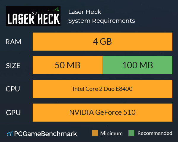 Laser Heck System Requirements PC Graph - Can I Run Laser Heck