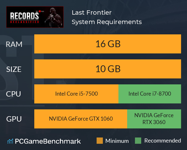 Last Frontier System Requirements PC Graph - Can I Run Last Frontier