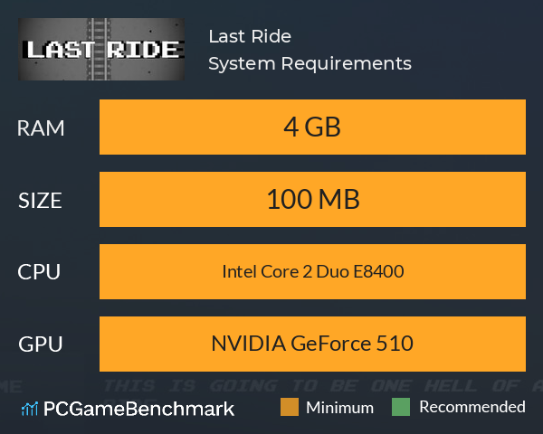 Last Ride System Requirements PC Graph - Can I Run Last Ride