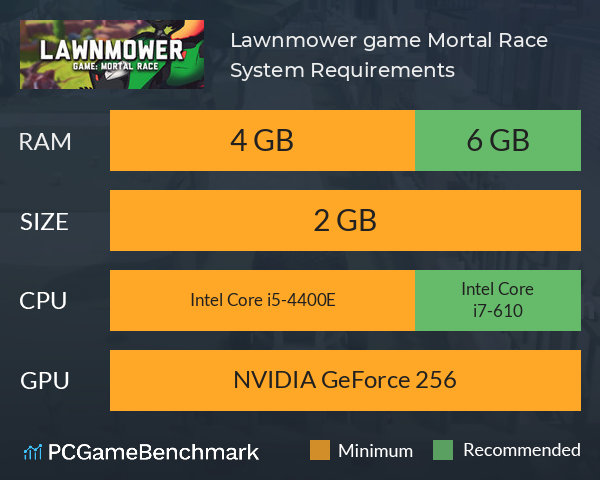 Lawnmower game: Mortal Race System Requirements PC Graph - Can I Run Lawnmower game: Mortal Race