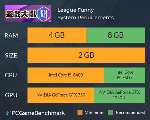 League Funny 遊戲大亂鬪 System Requirements PC Graph - Can I Run League Funny 遊戲大亂鬪