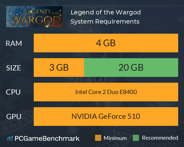 Legend of the Wargod System Requirements PC Graph - Can I Run Legend of the Wargod