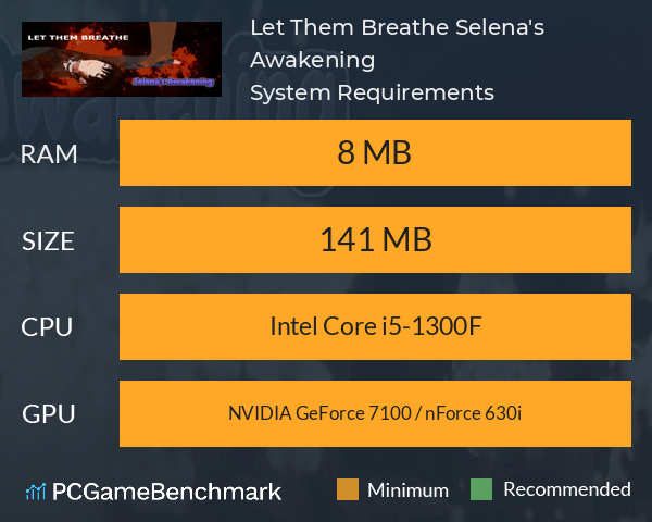 Let Them Breathe: Selena's Awakening System Requirements PC Graph - Can I Run Let Them Breathe: Selena's Awakening