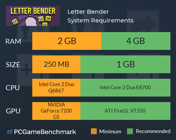 Letter Bender System Requirements PC Graph - Can I Run Letter Bender