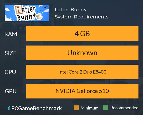 Letter Bunny System Requirements PC Graph - Can I Run Letter Bunny