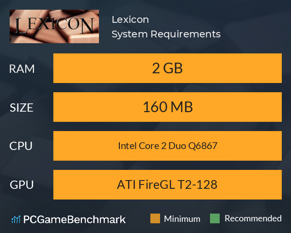 Lexicon System Requirements PC Graph - Can I Run Lexicon