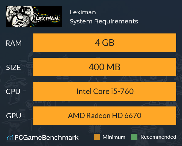 Leximan System Requirements PC Graph - Can I Run Leximan