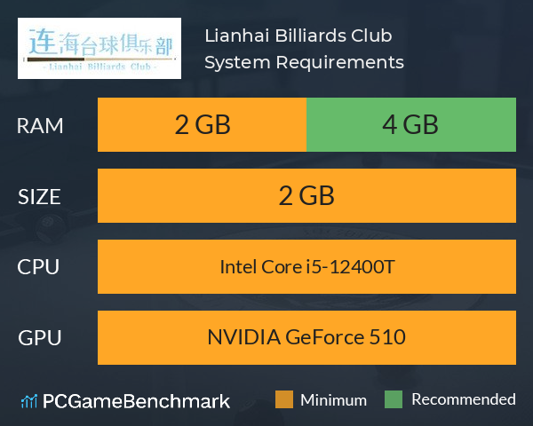 连海台球俱乐部 ウィナーズブレイク Lianhai Billiards Club System Requirements PC Graph - Can I Run 连海台球俱乐部 ウィナーズブレイク Lianhai Billiards Club