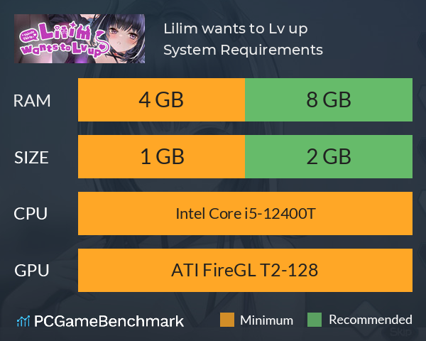 Lilim wants to Lv up♥ System Requirements PC Graph - Can I Run Lilim wants to Lv up♥