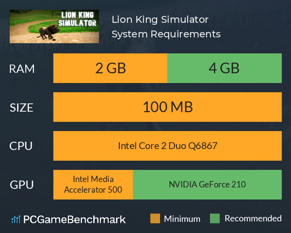 Lion King Simulator System Requirements PC Graph - Can I Run Lion King Simulator