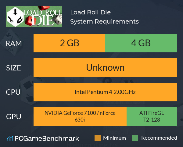 Load Roll Die System Requirements PC Graph - Can I Run Load Roll Die