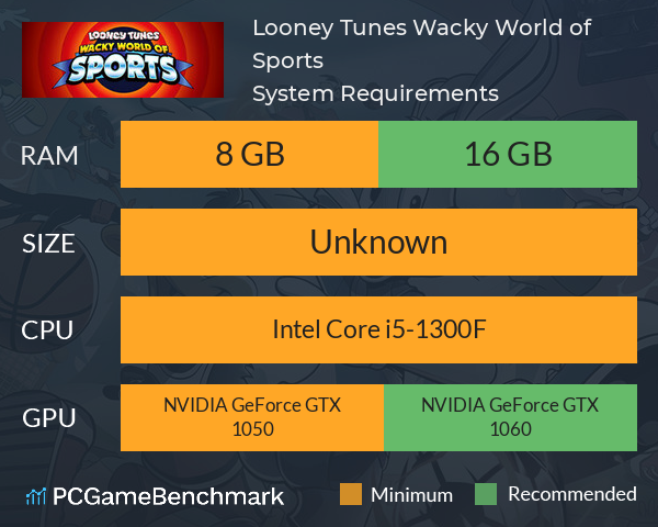 Looney Tunes: Wacky World of Sports System Requirements PC Graph - Can I Run Looney Tunes: Wacky World of Sports