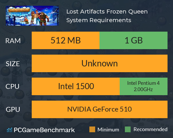 Lost Artifacts: Frozen Queen System Requirements PC Graph - Can I Run Lost Artifacts: Frozen Queen