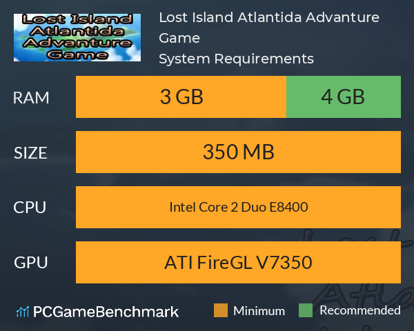 Lost Island Atlantida Advanture Game System Requirements PC Graph - Can I Run Lost Island Atlantida Advanture Game